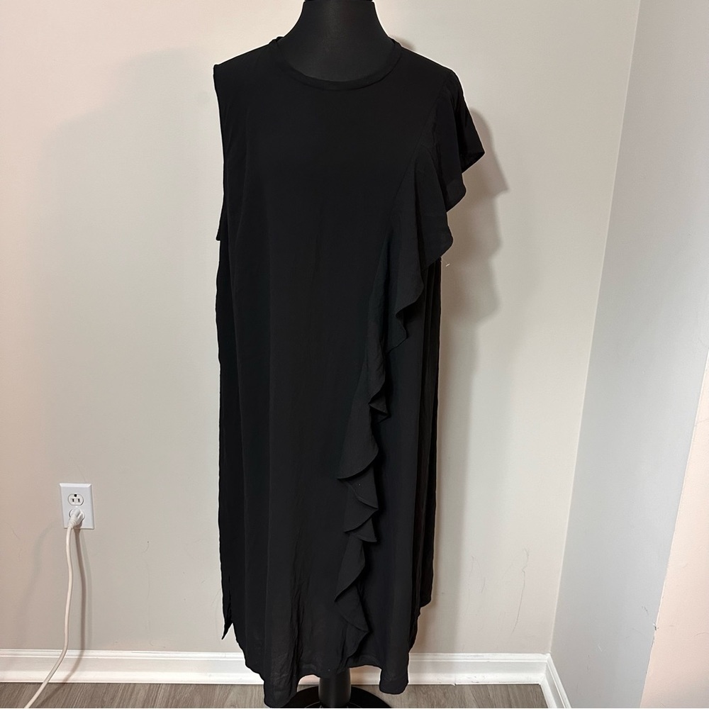 New Rachel Roy Black Ruffled Petal Sleeve Sheath Dress in Size XL - Picture 4 of 11